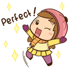 Girl with scarf sticker #13669383