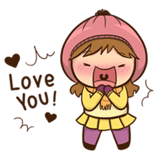 Girl with scarf sticker #13669384