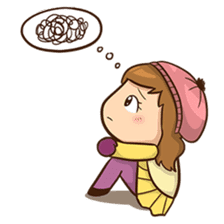 Girl with scarf sticker #13669386