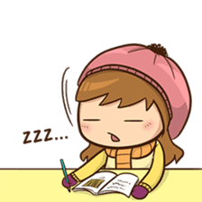 Girl with scarf sticker #13669387