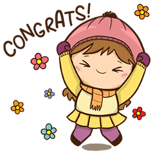 Girl with scarf sticker #13669388