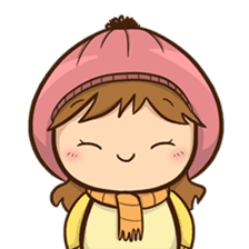 Girl with scarf sticker #13669389