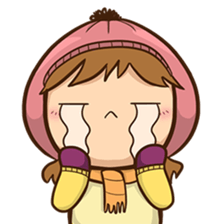 Girl with scarf sticker #13669390