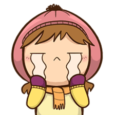 Girl with scarf sticker #13669390