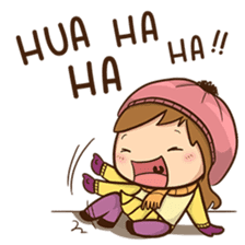 Girl with scarf sticker #13669395