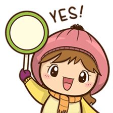 Girl with scarf sticker #13669397