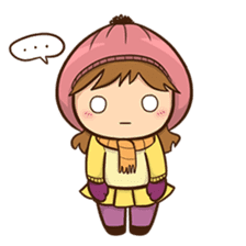 Girl with scarf sticker #13669407