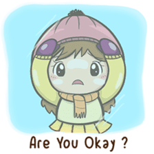 Girl with scarf sticker #13669411