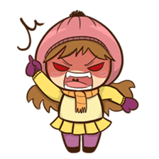 Girl with scarf sticker #13669412