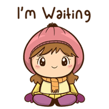 Girl with scarf sticker #13669414