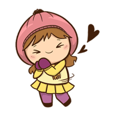 Girl with scarf sticker #13669415