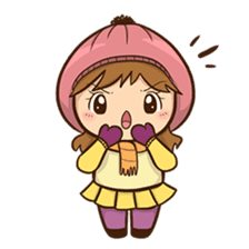 Girl with scarf sticker #13669416