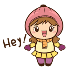 Girl with scarf sticker #13669417