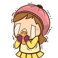 Girl with scarf sticker #13669418