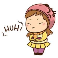 Girl with scarf sticker #13669419
