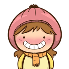 Girl with scarf sticker #13669421