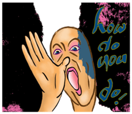 "Hello" from some ink blots sticker #13671183