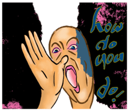 "Hello" from some ink blots sticker #13671183