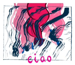 "Hello" from some ink blots sticker #13671188