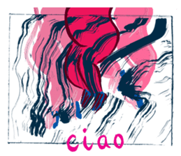 "Hello" from some ink blots sticker #13671188