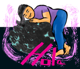 "Hello" from some ink blots sticker #13671190