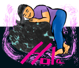 "Hello" from some ink blots sticker #13671190