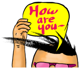 "Hello" from some ink blots sticker #13671192