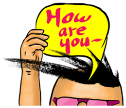 "Hello" from some ink blots sticker #13671192