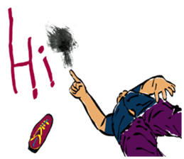 "Hello" from some ink blots sticker #13671195