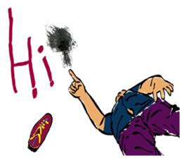 "Hello" from some ink blots sticker #13671195