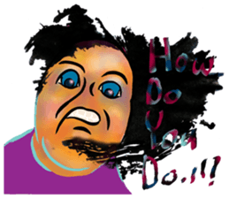 "Hello" from some ink blots sticker #13671201