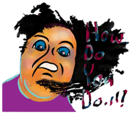 "Hello" from some ink blots sticker #13671201