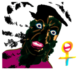 "Hello" from some ink blots sticker #13671204