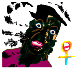 "Hello" from some ink blots sticker #13671204