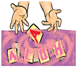 "Hello" from some ink blots sticker #13671206