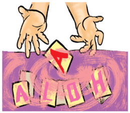 "Hello" from some ink blots sticker #13671206