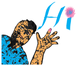 "Hello" from some ink blots sticker #13671209