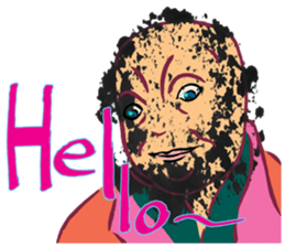 "Hello" from some ink blots sticker #13671211