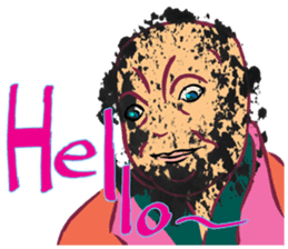 "Hello" from some ink blots sticker #13671211