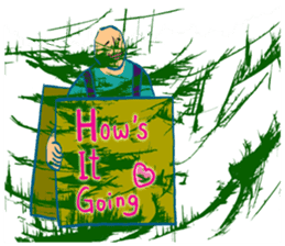 "Hello" from some ink blots sticker #13671213