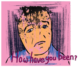 "Hello" from some ink blots sticker #13671219