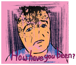 "Hello" from some ink blots sticker #13671219