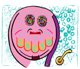 "Hello" from some ink blots sticker #13671220