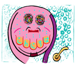 "Hello" from some ink blots sticker #13671220