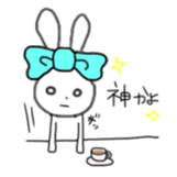 ribbon rabbit (light blue) sticker #13671718