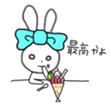 ribbon rabbit (light blue) sticker #13671719