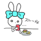 ribbon rabbit (light blue) sticker #13671720