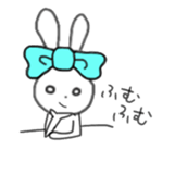 ribbon rabbit (light blue) sticker #13671721
