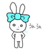 ribbon rabbit (light blue) sticker #13671722