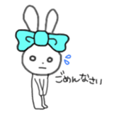 ribbon rabbit (light blue) sticker #13671723